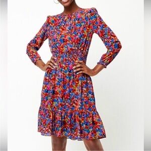 NWT J. CREW Cinched Waist Watercolor Floral Dress Small